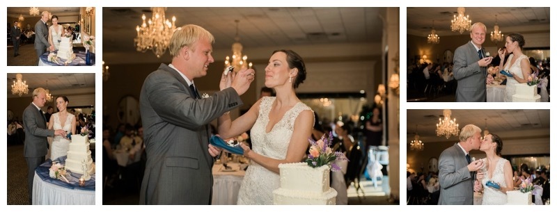 Cake Cutting at the wedding reception.